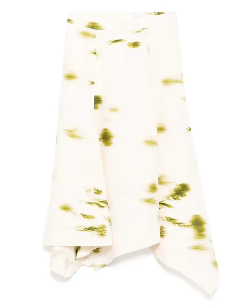 Ferragamo Midirock mit Blumen-Print - Nude Nude