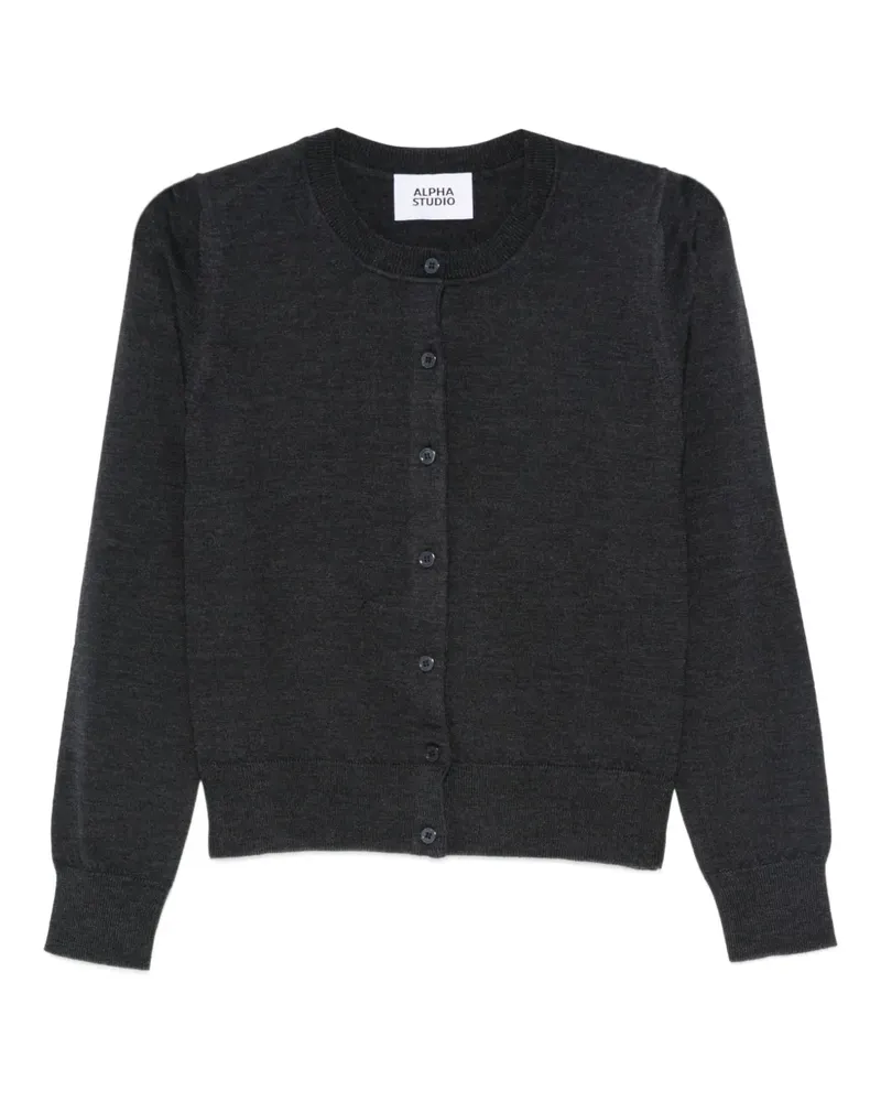 Alpha Studio Cardigan mit rundem Ausschnitt - Grau Grau