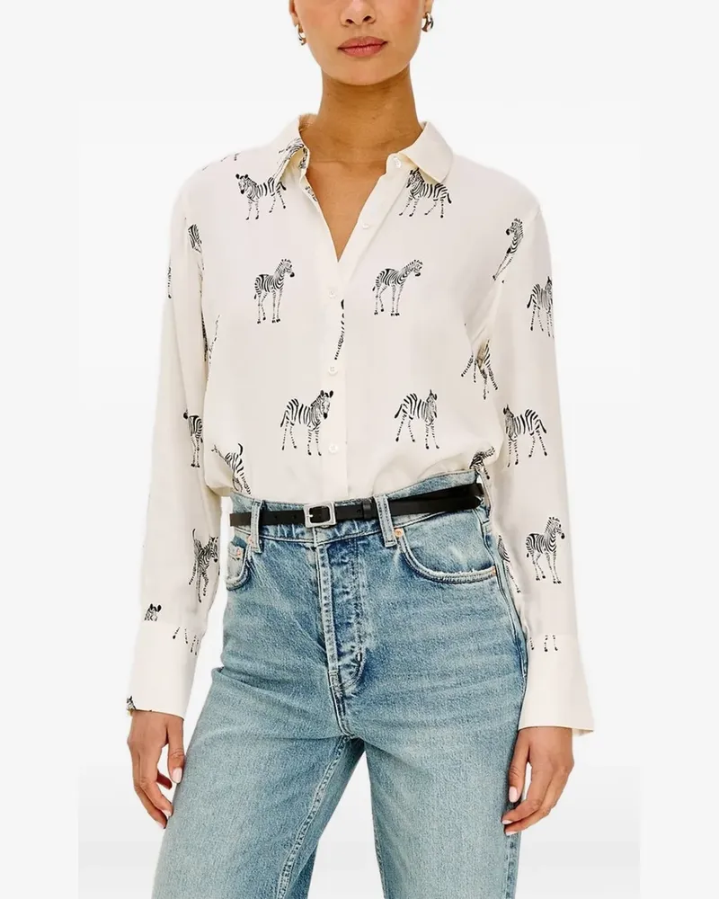 RAILS Saige zebra-print buttoned shirt - Nude Nude