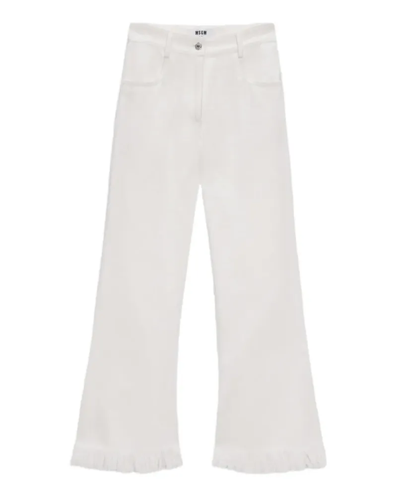 MSGM Hose mit Fransen - Weiß Weiß