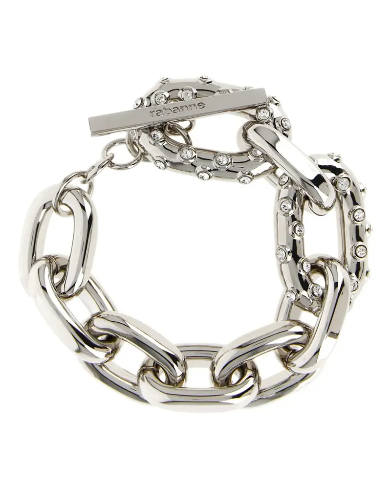 Paco Rabanne XL Link crystal-embellished chain bracelet - Silber Silber