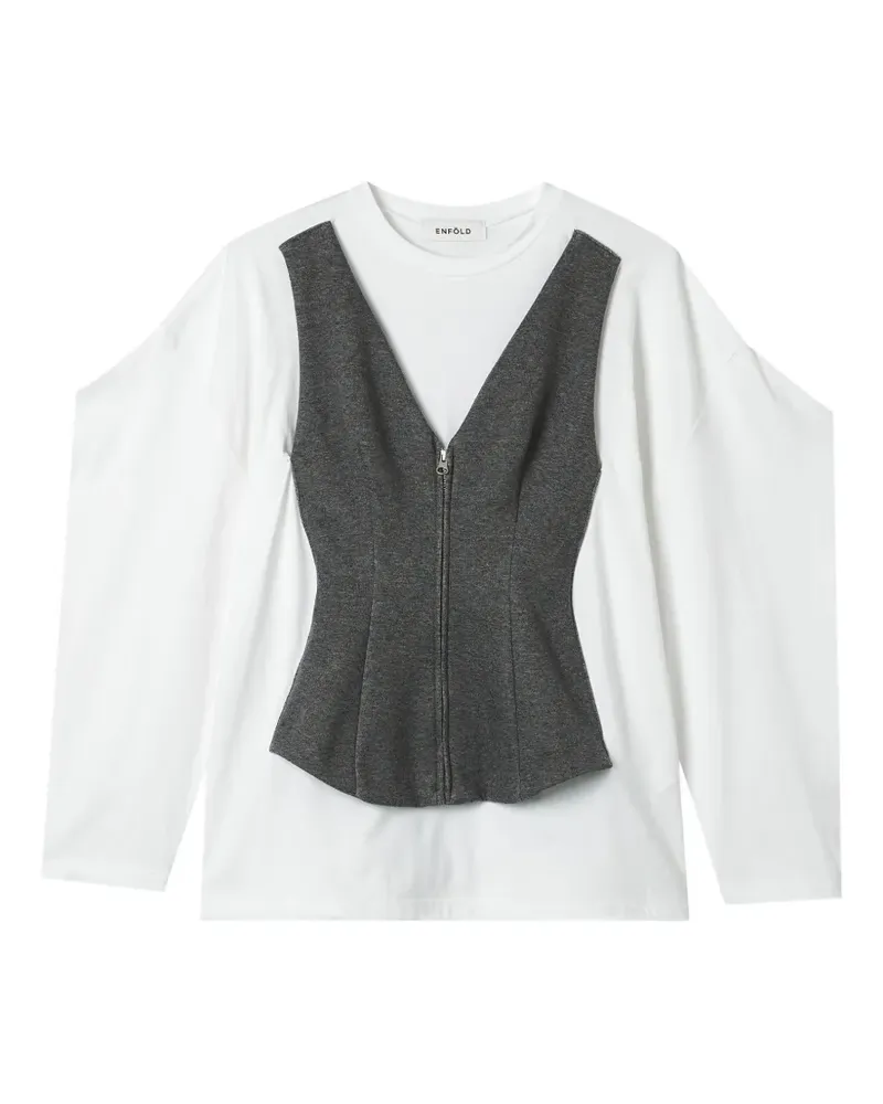 ENFÖLD Bluse im Layering-Look - Weiß Weiß