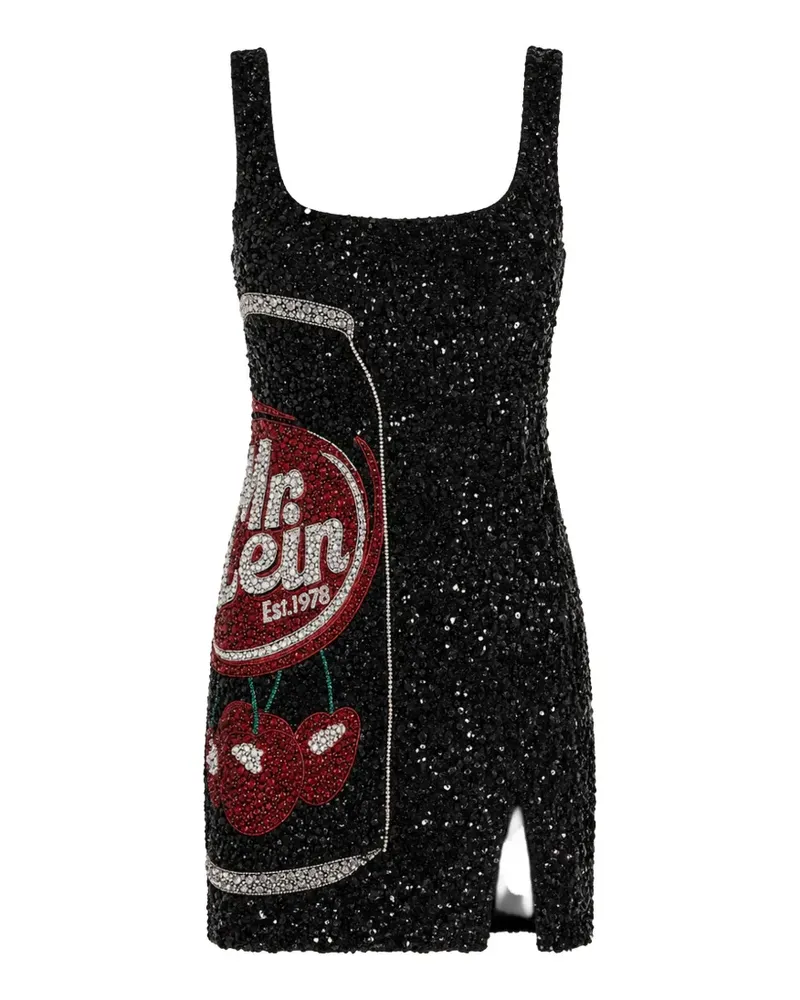 Philipp Plein Mr Plein Cherry Can Minikleid mit Kristallen - Schwarz Schwarz