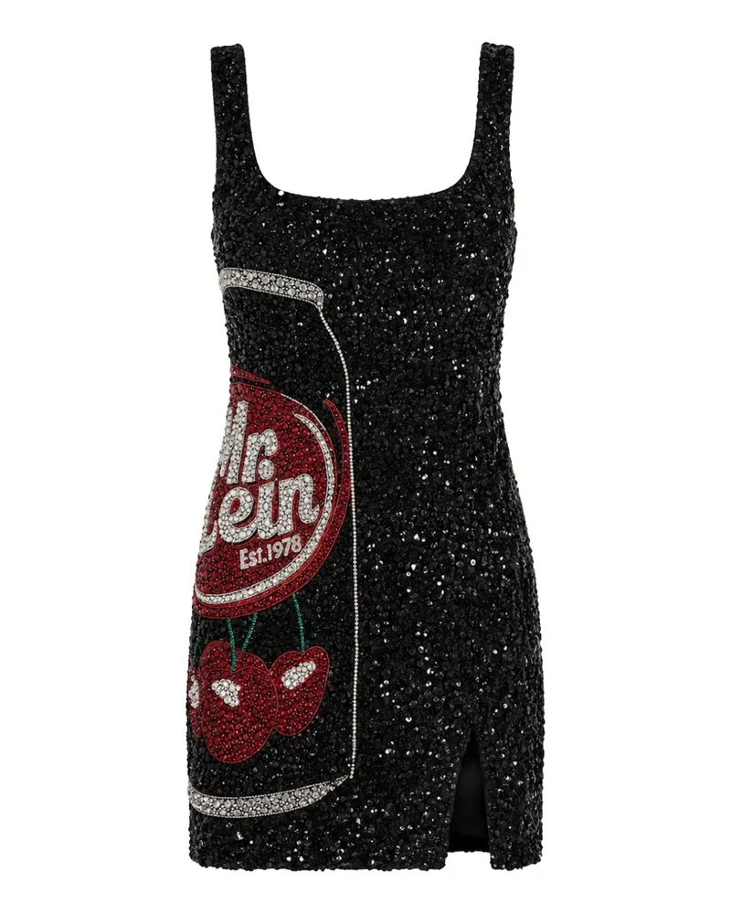 Philipp Plein Mr Plein Cherry Can Minikleid mit Kristallen - Schwarz Schwarz