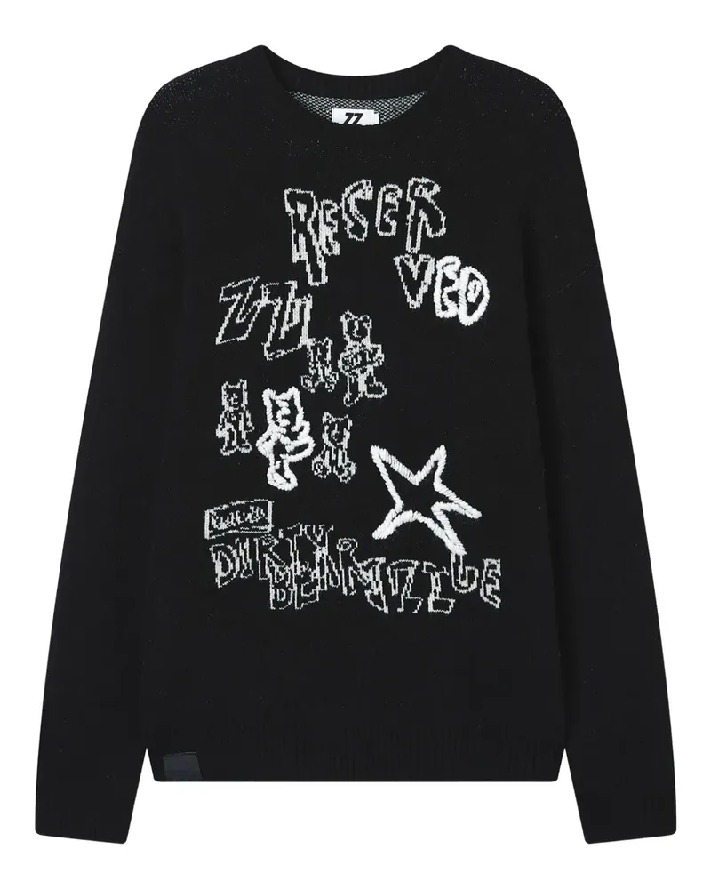 Izzue Pullover mit grafischem Print - Schwarz Schwarz