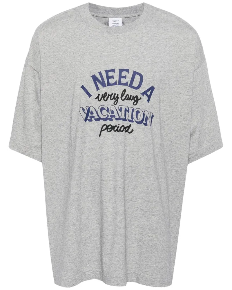 VETEMENTS T-Shirt mit Slogan-Print - Grau Grau