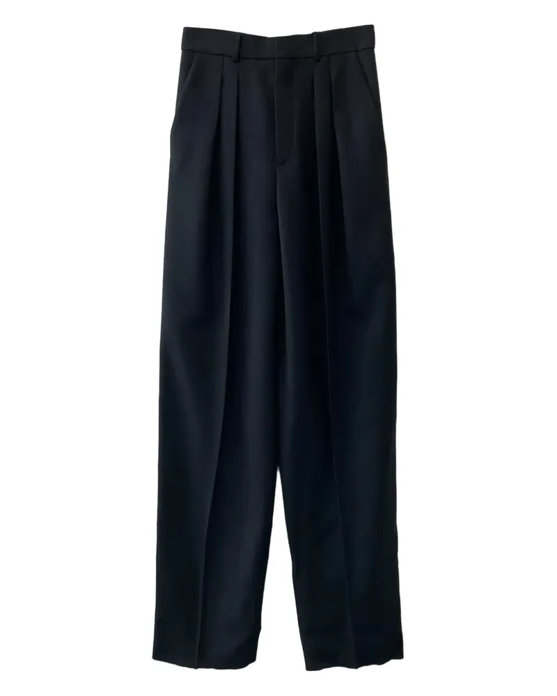 Saint Laurent Plisseehose mit geradem Schnitt - Schwarz Schwarz