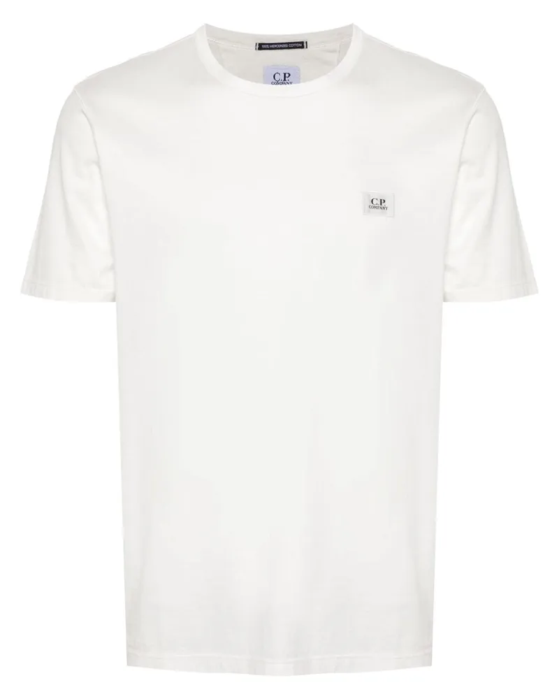 C.P. Company T-Shirt mit Logo-Patch - Weiß Weiß