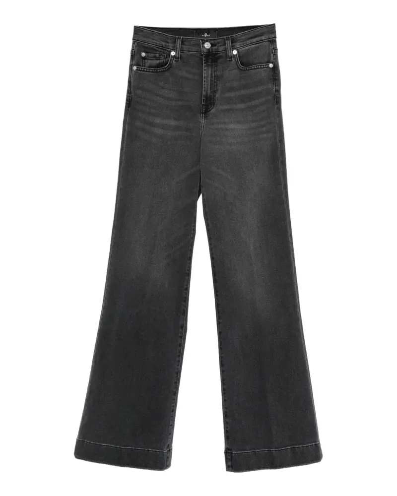 7 for all mankind Modern Dojo Wide-Leg-Jeans mit ausgeblichenem Effekt - Schwarz Schwarz