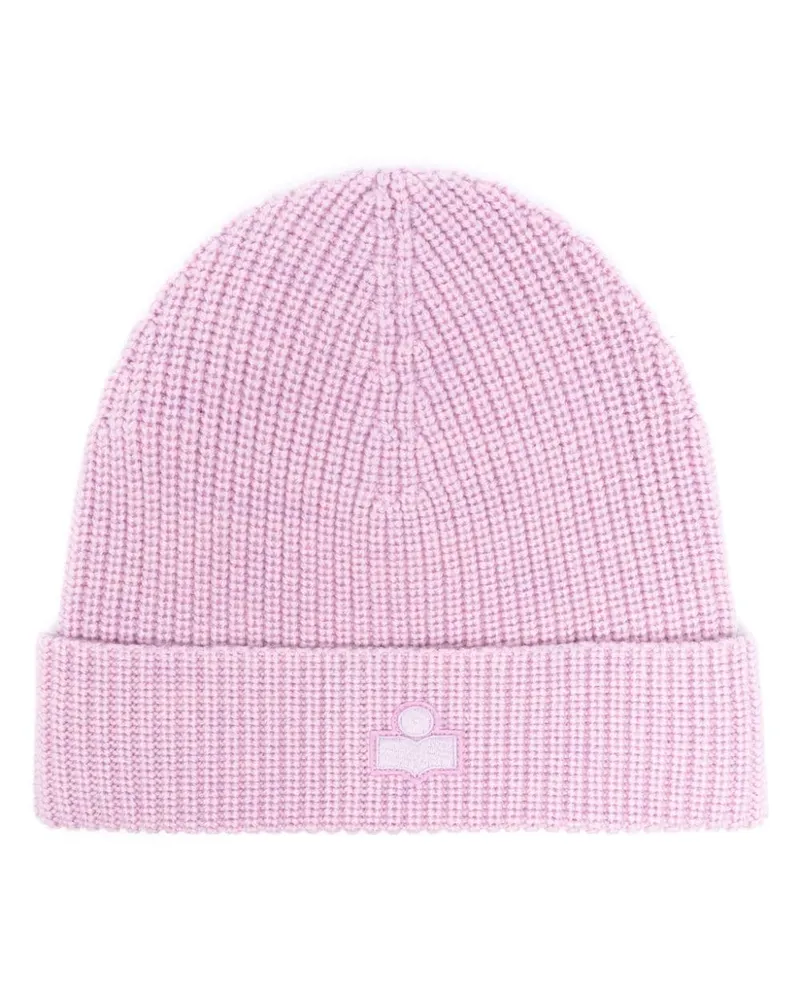 Isabel Marant Gerippte Bayle Beanie mit Logo-Stickerei - Violett Violett