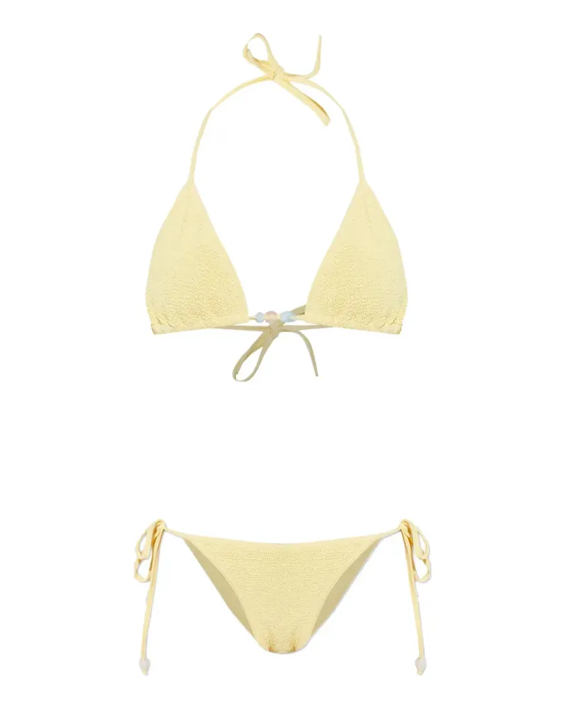 Hunza G Gina Bikini mit Perlen - Gelb Gelb