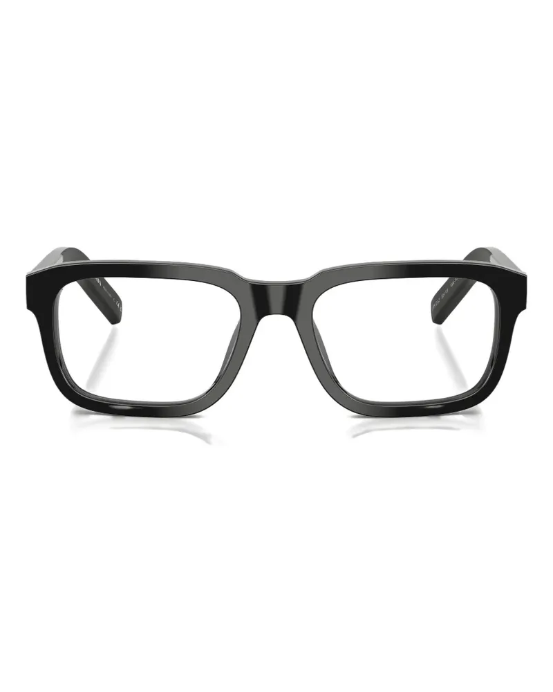 Prada Brille mit eckigem Gestell - Schwarz Schwarz