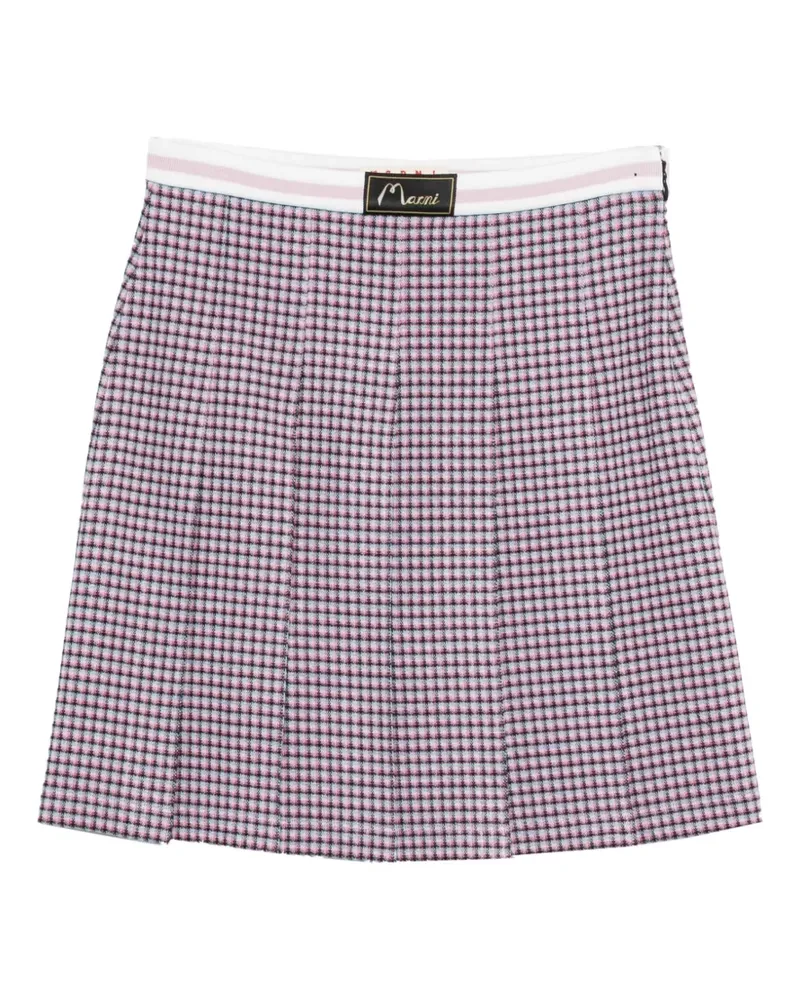 Marni check-patten pleated skirt - Rosa Rosa