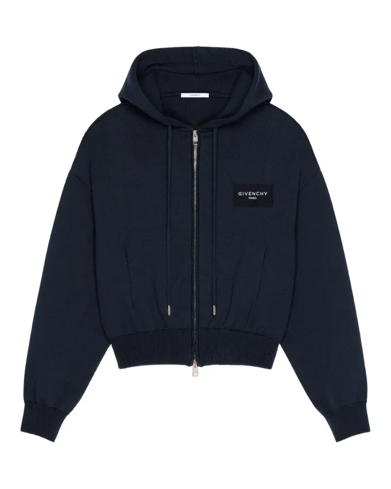 Givenchy Kapuzenjacke aus Wolle und Baumwolle mit  Paris - Blau Blau