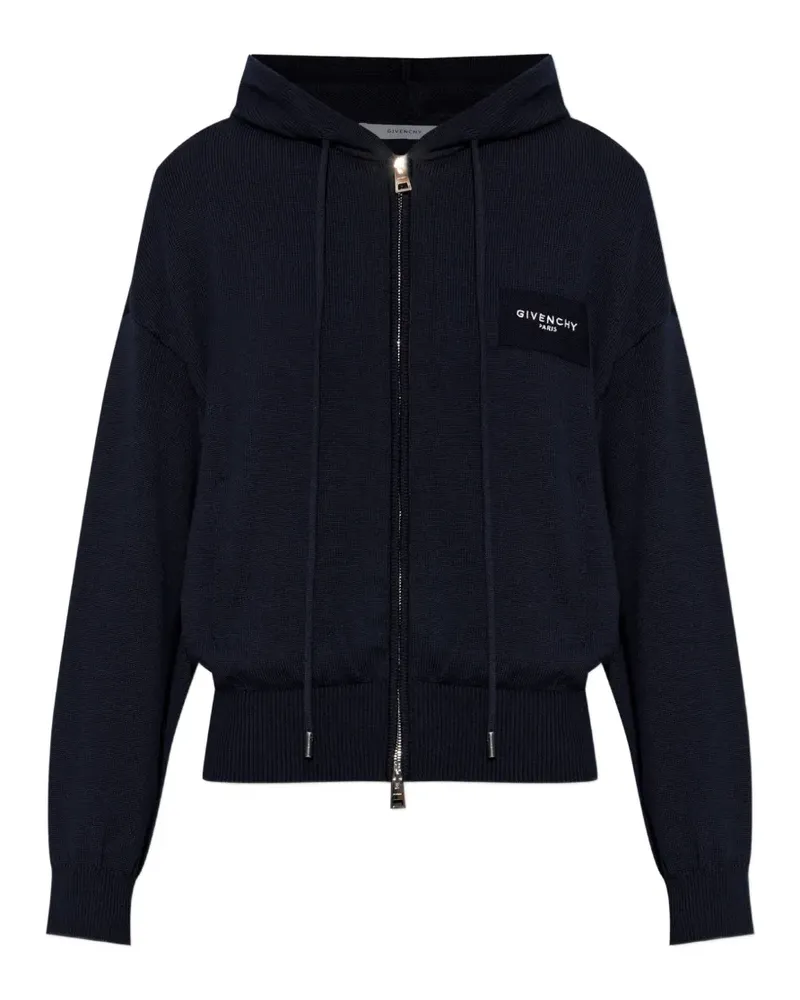 Givenchy logo-patch zip-up hoodie - Blau Blau