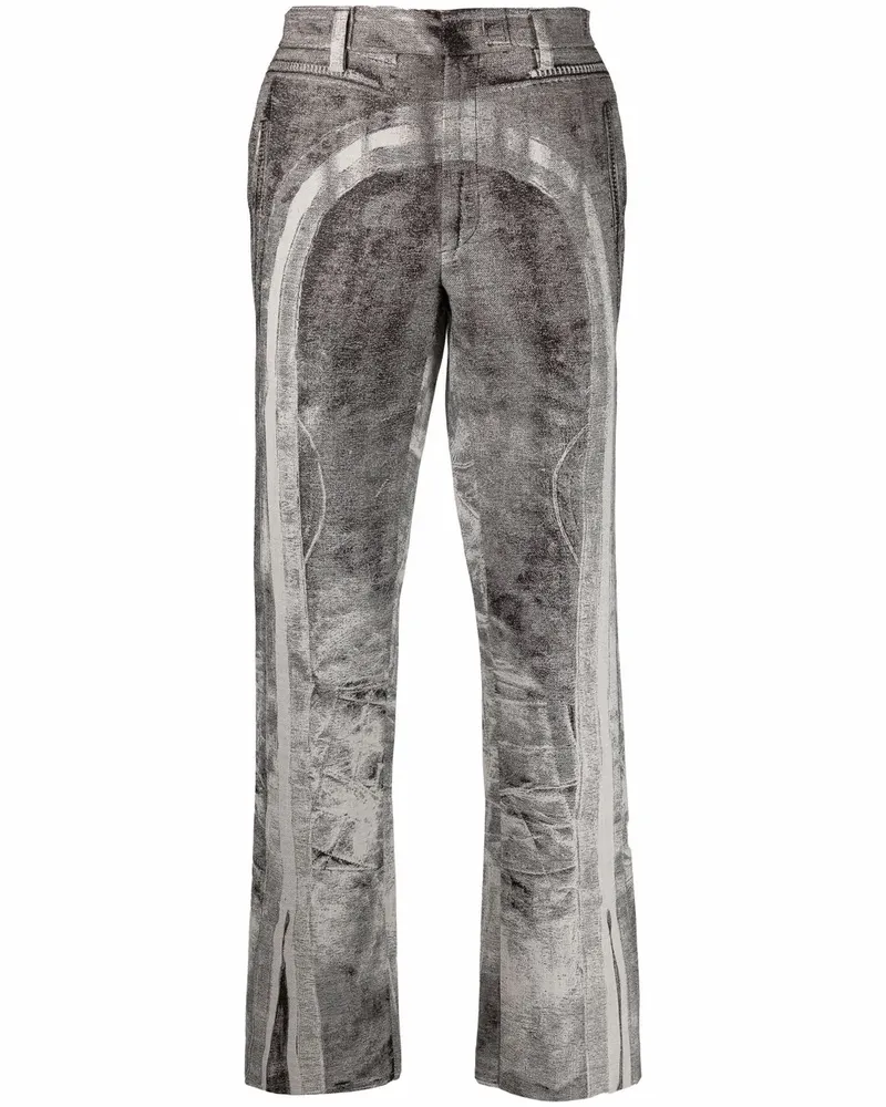Diesel Gerade Jeans mit Trompe-l'oeil-Effekt - Grau Grau