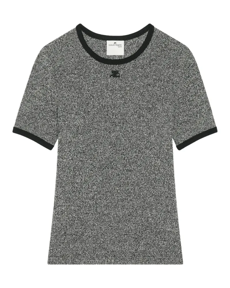 Courrèges T-Shirt mit Kontrastbesatz - Schwarz Schwarz