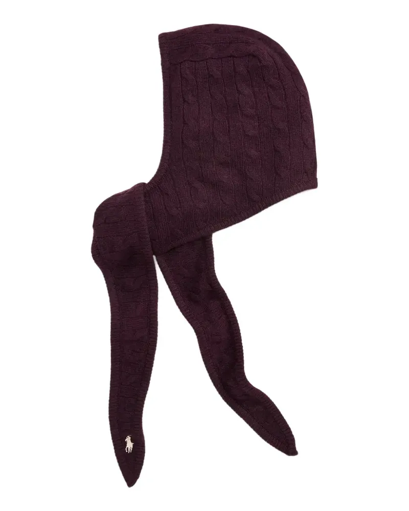 Ralph Lauren Rundschal mit Zopfmuster-Pony-Stickerei - Rot Rot