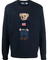 Ralph Lauren Strickpullover mit Polo Bear Blau