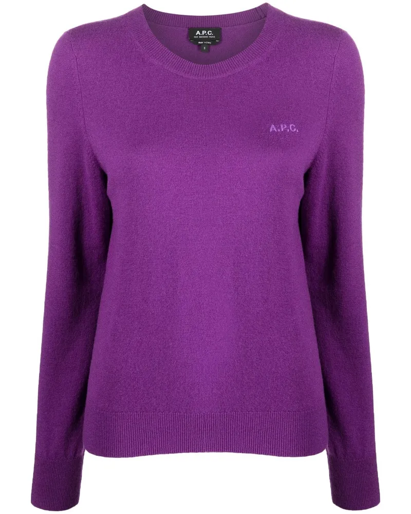 A.P.C. Pullover aus Schurwolle Violett