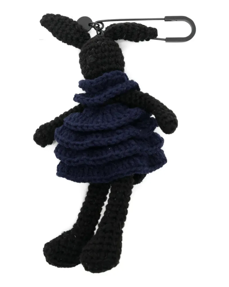 JUUN.J crochet rabbit-motif keyring - Schwarz Schwarz