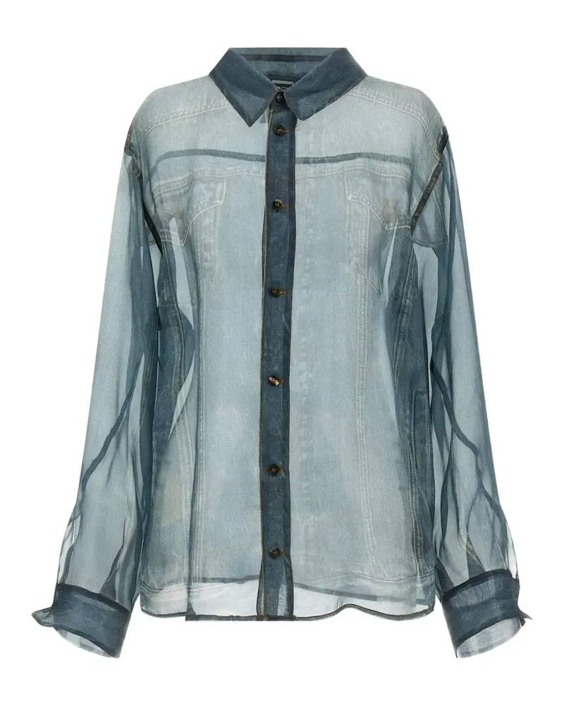 Haikure Maya button-down silk shirt - Blau Blau