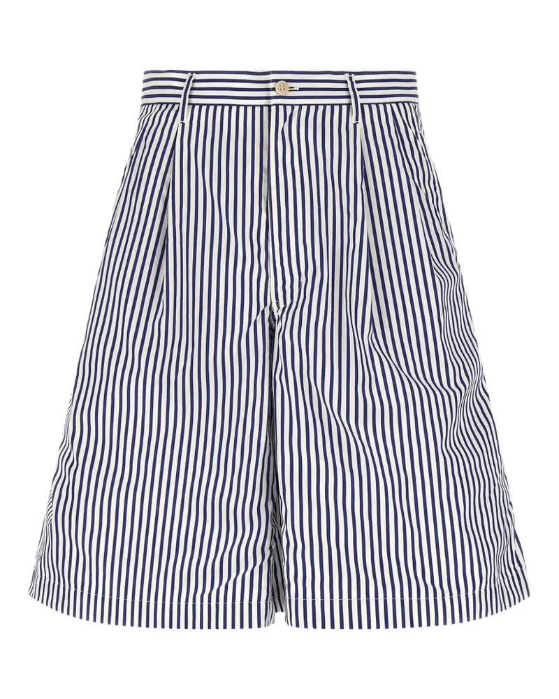 Comme des Garçons Gestreifte Shorts mit Falten - Weiß Weiß