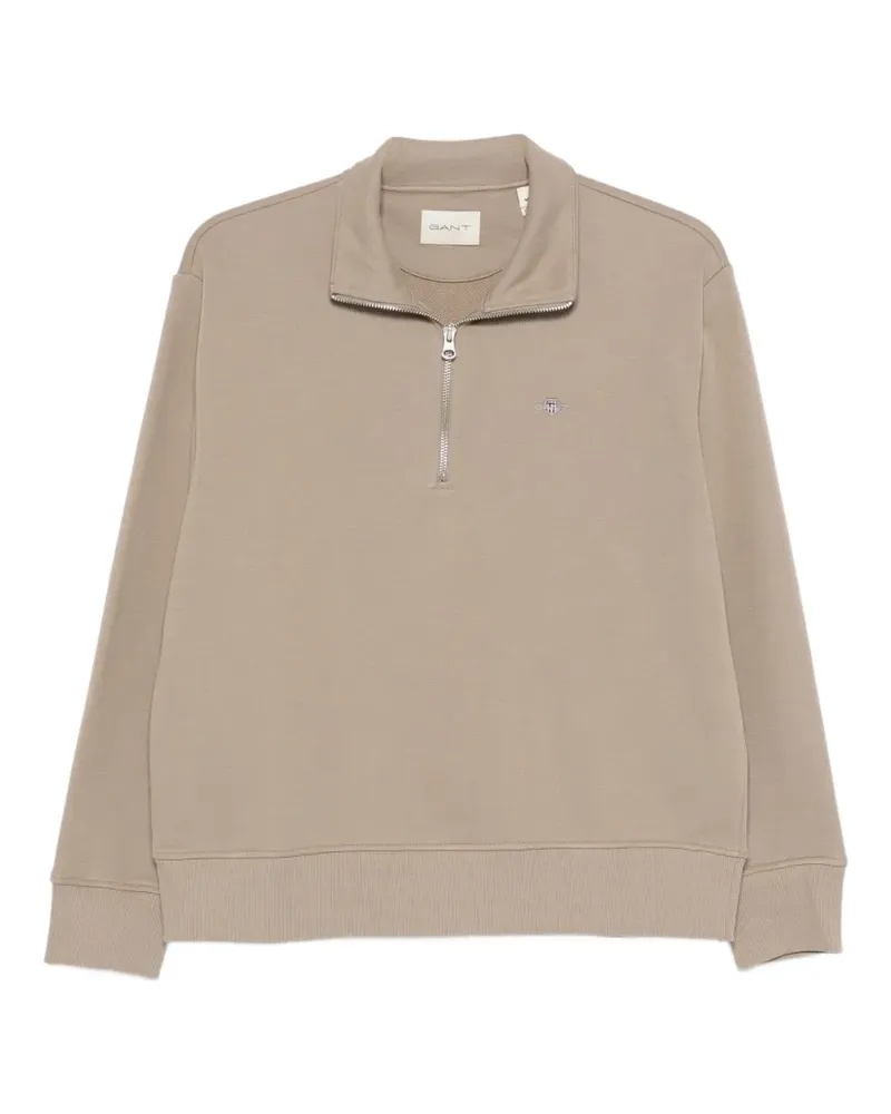 Gant Sweatshirt mit kurzem Reißverschluss - Nude Nude
