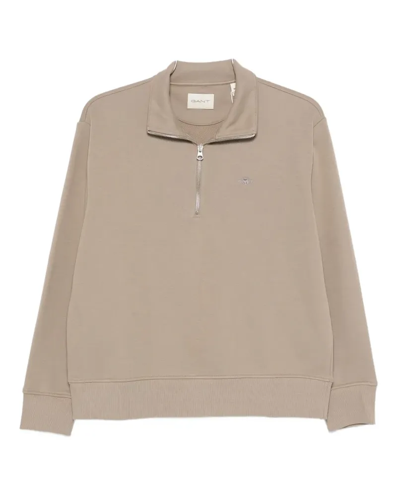 Gant Sweatshirt mit kurzem Reißverschluss - Nude Nude