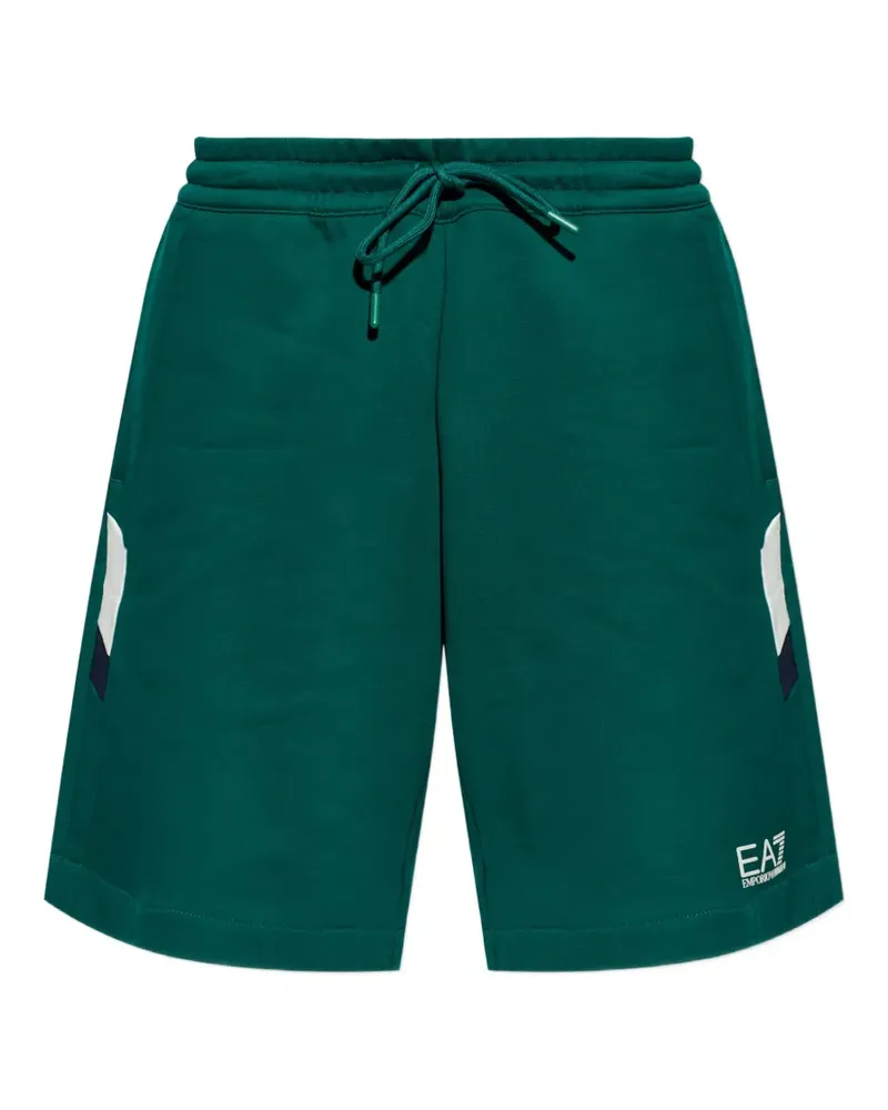EA7 Joggingshorts mit Logo-Print - Grün Grün
