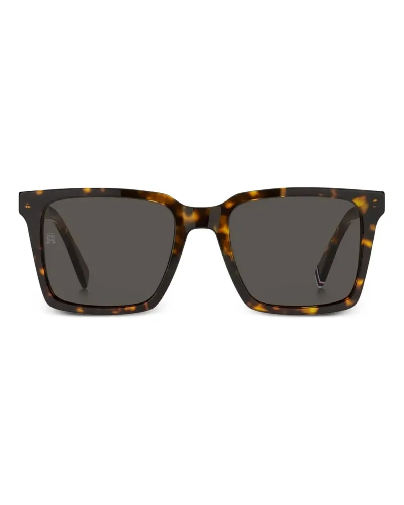 Tommy Hilfiger Eckige Sonnenbrille in Schildpattoptik - Braun Braun