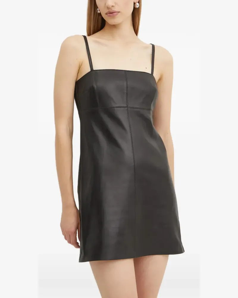 Michael Kors Minikleid aus Leder - Schwarz Schwarz