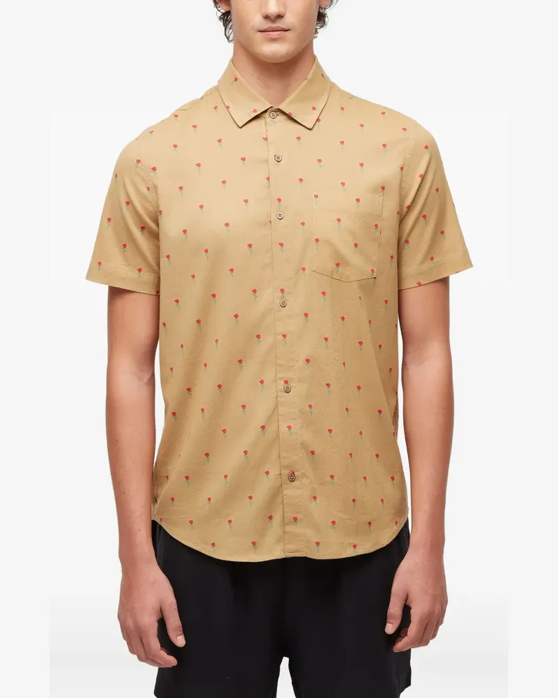 Osklen rose-print short-sleeve shirt - Nude Nude