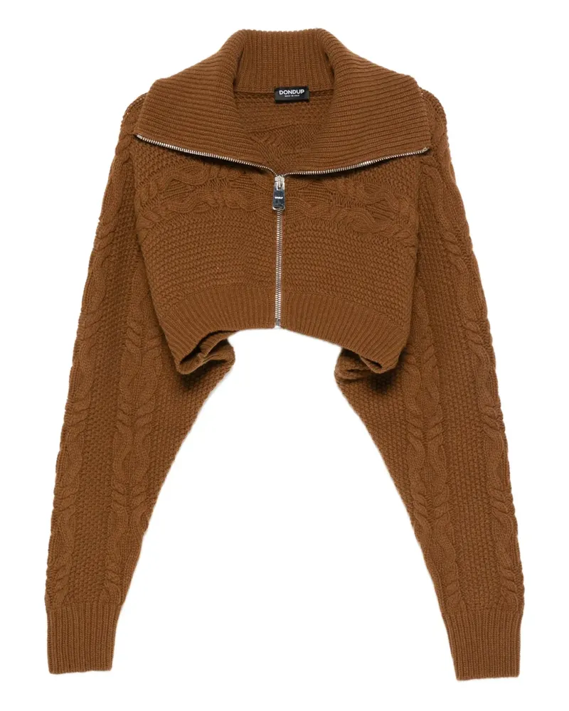 Dondup Cardigan mit Zopfmuster - Braun Braun