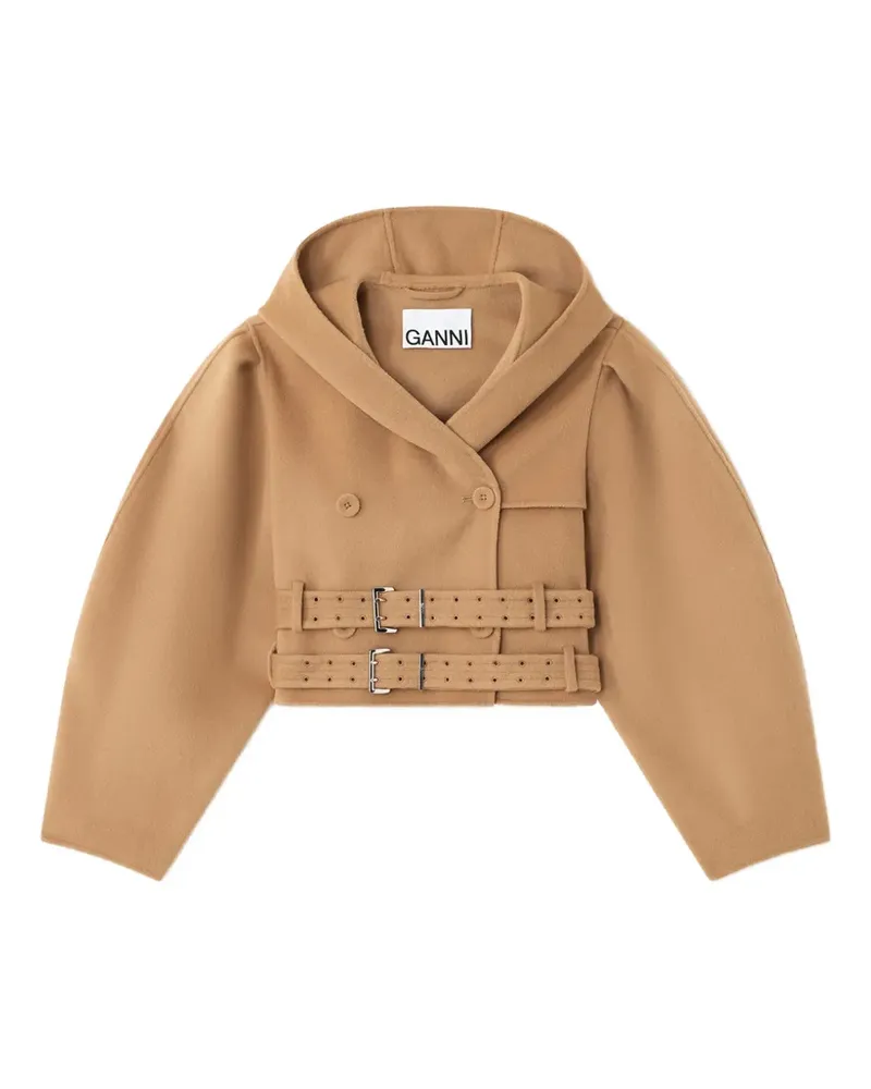 Ganni Jacke aus doppelseitiger Wolle - Nude Nude