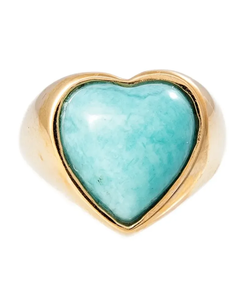 Jacquie Aiche 14kt Gelbgoldring mit Amazonit in Herzform Gold