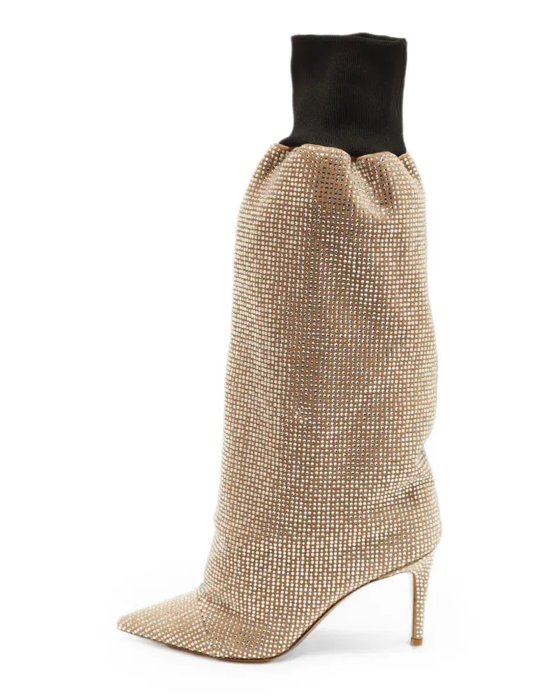 Alexandre Vauthier Stiefel mit Kristallen - Nude Nude