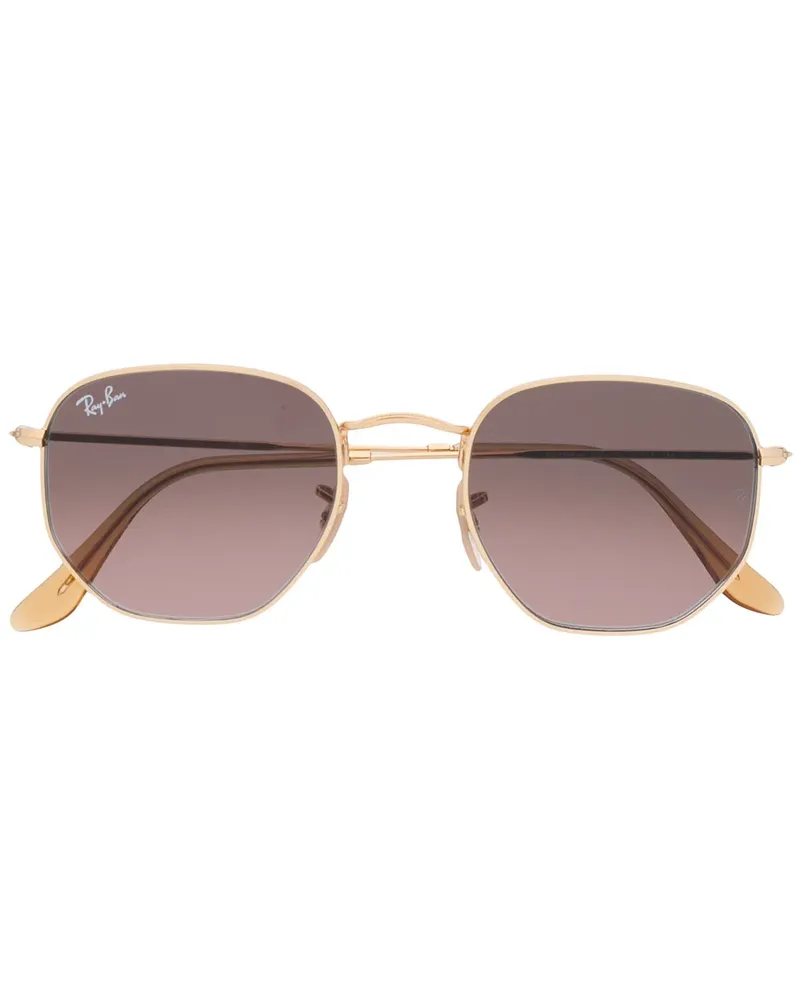 Ray Ban Sonnenbrille mit sechseckigem Gestell - Gold Gold