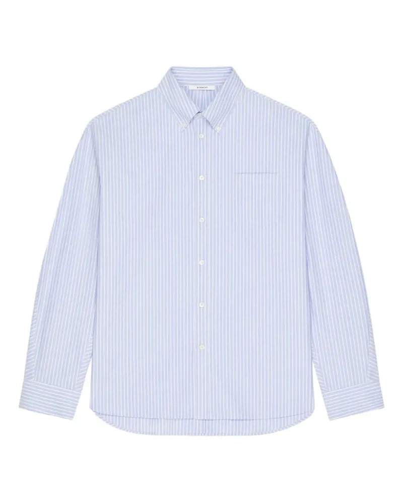 Givenchy Gestreiftes Couture Seam Hemd aus Oxford-Baumwolle - Blau Blau