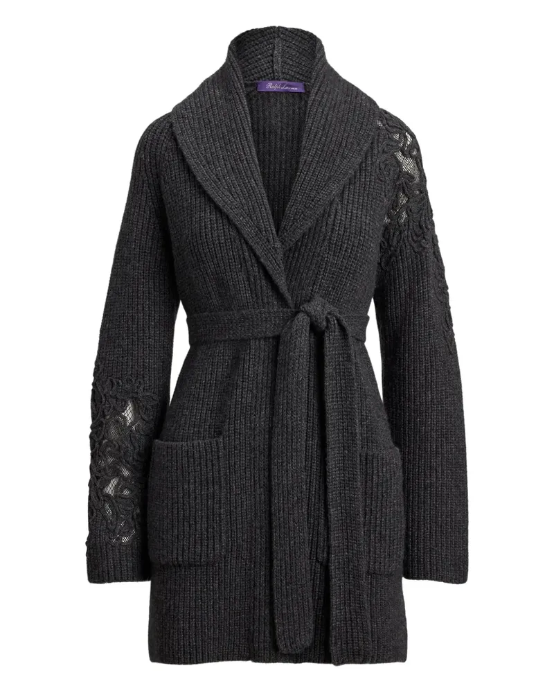 Ralph Lauren Cardigan mit Spitzeneinsatz - Grau Grau