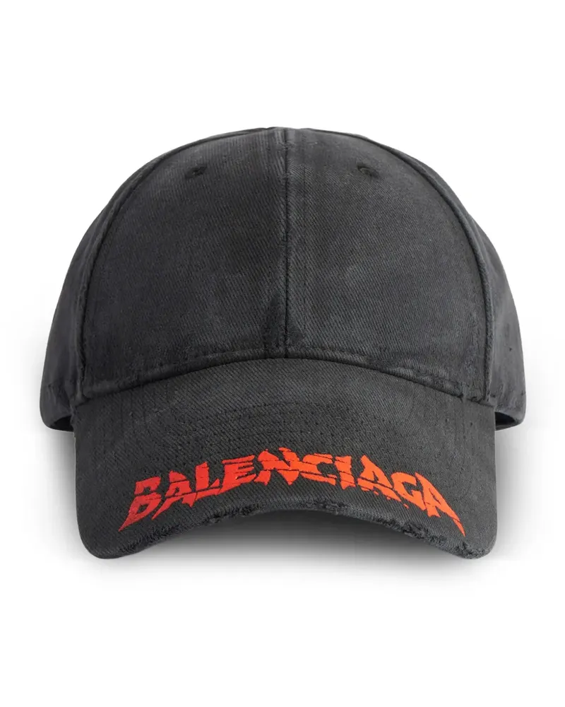 Balenciaga Baseballkappe im Distressed-Look - Grau Grau