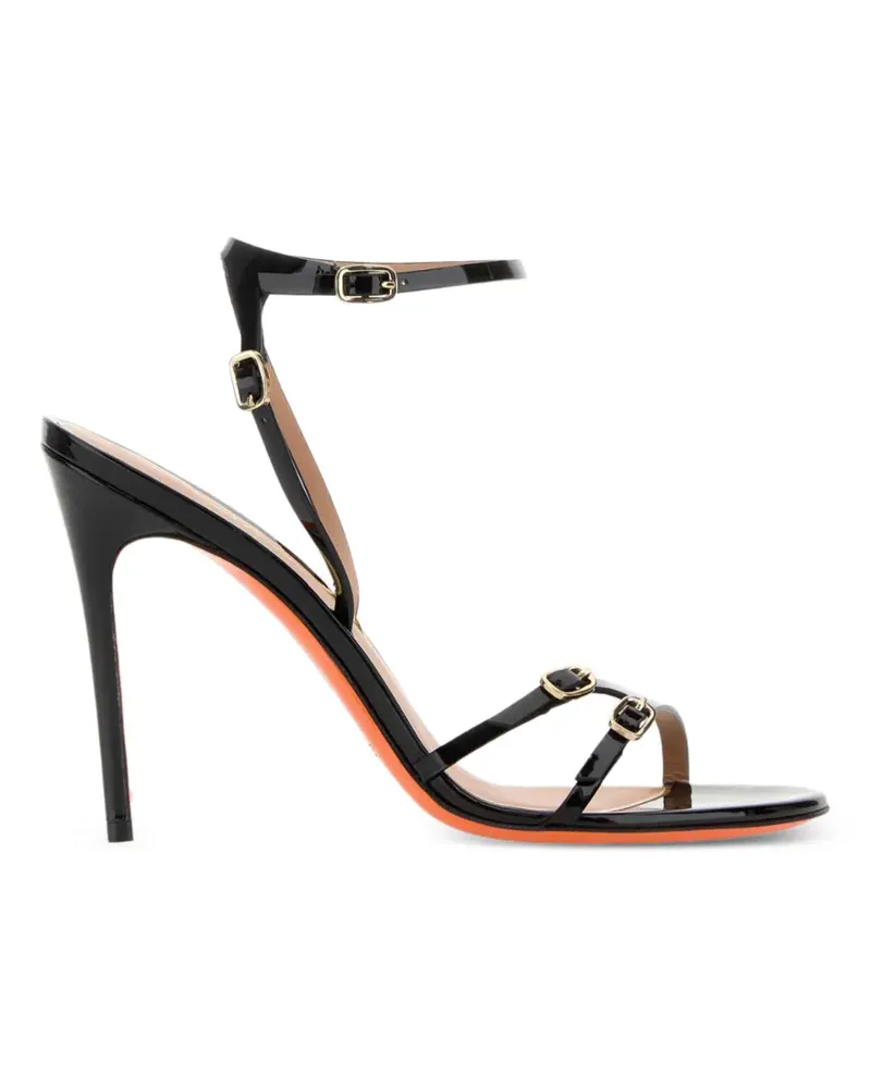 Santoni 110mm Virna leather sandals - Schwarz Schwarz