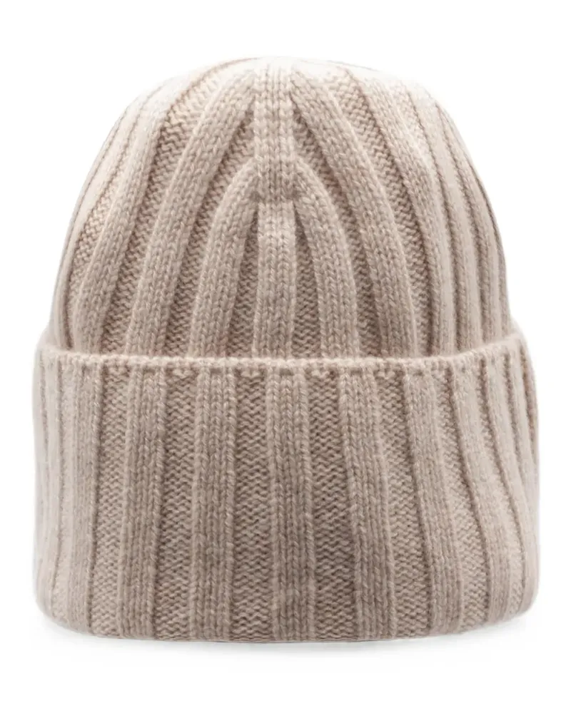 Cruciani Gerippte Beanie aus Kaschmir - Nude Nude