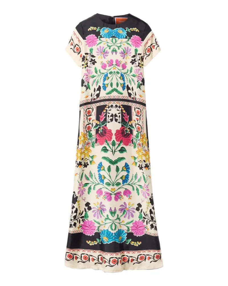 La DoubleJ Swing-Kleid mit Blumen-Print - Blau Blau