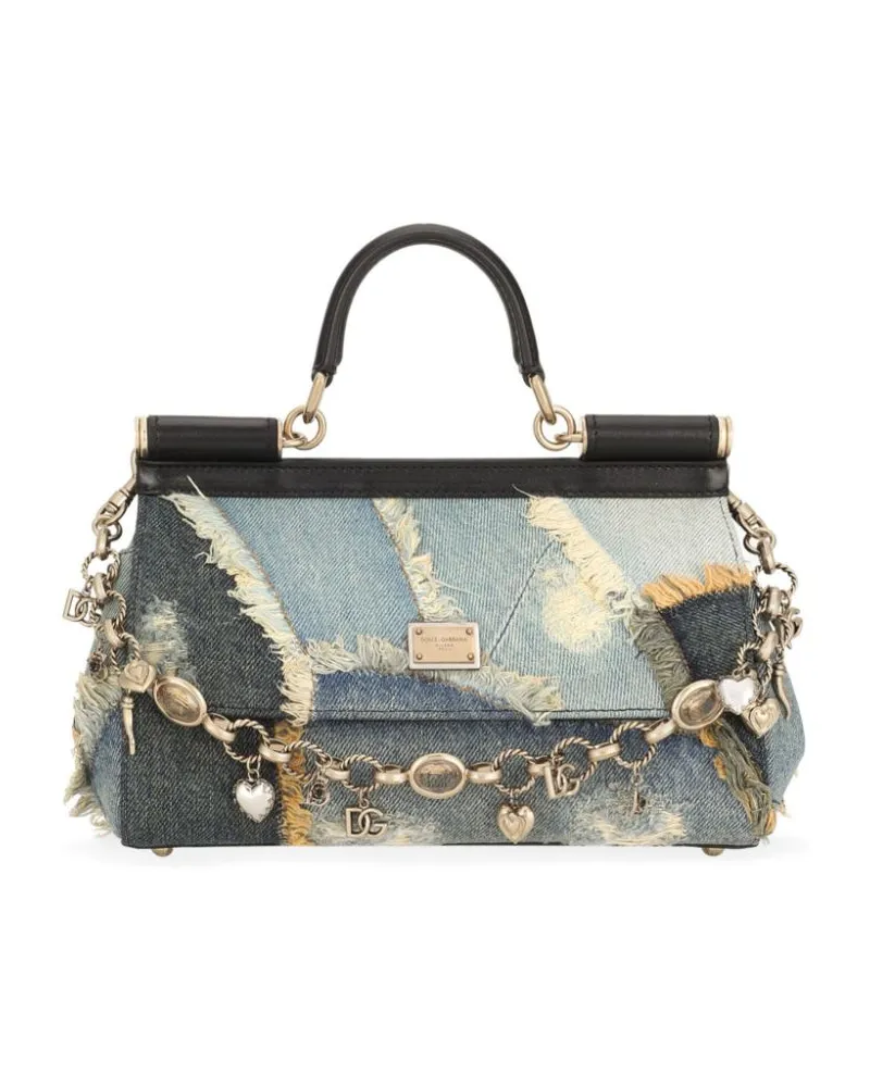 Dolce & Gabbana Sicily Umhängetasche im Patchwork-Look - Blau Blau