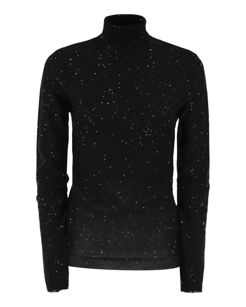 Fabiana Filippi Rollkragenpullover mit Pailletten - Schwarz Schwarz