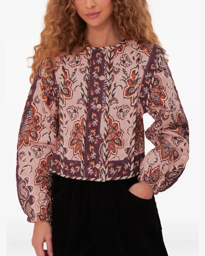 FARM Rio Glam Tapestry Jacke mit Blumensteppung - Rosa Rosa