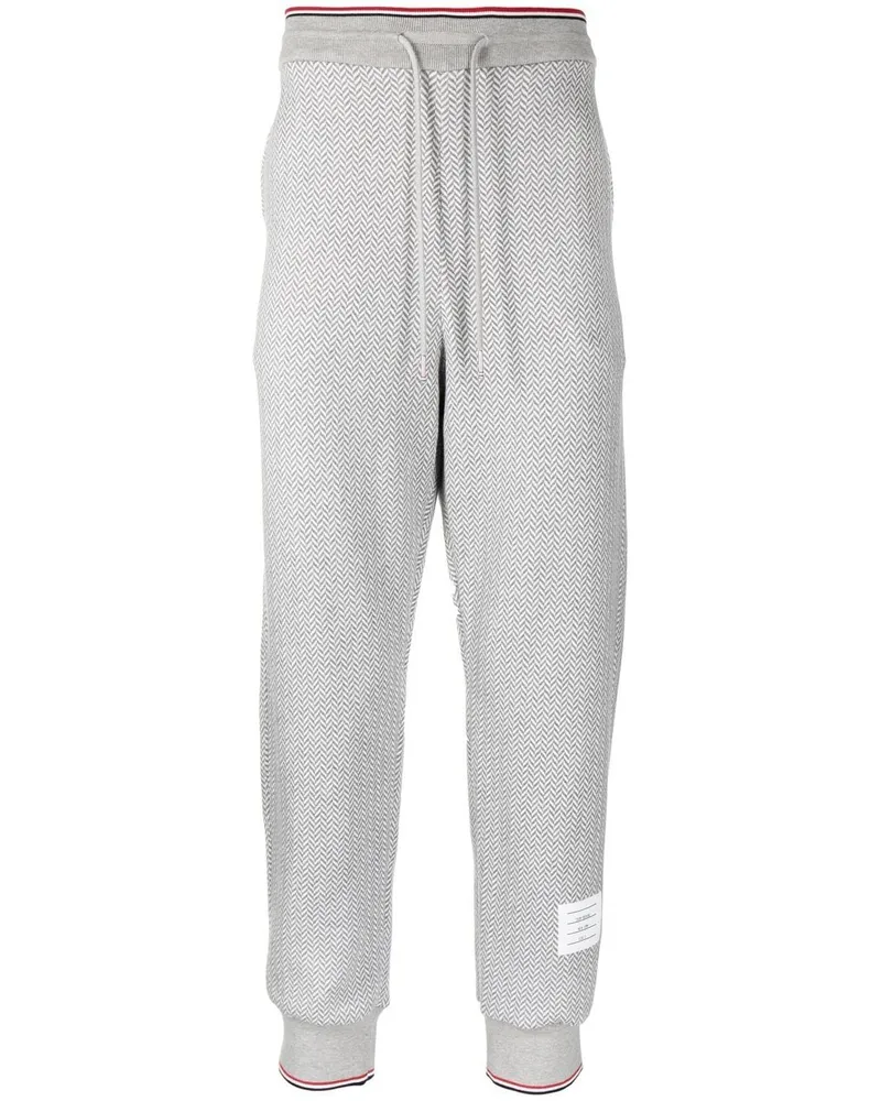 Thom Browne Jogginghose mit Fischgrätenmuster - Grau Grau