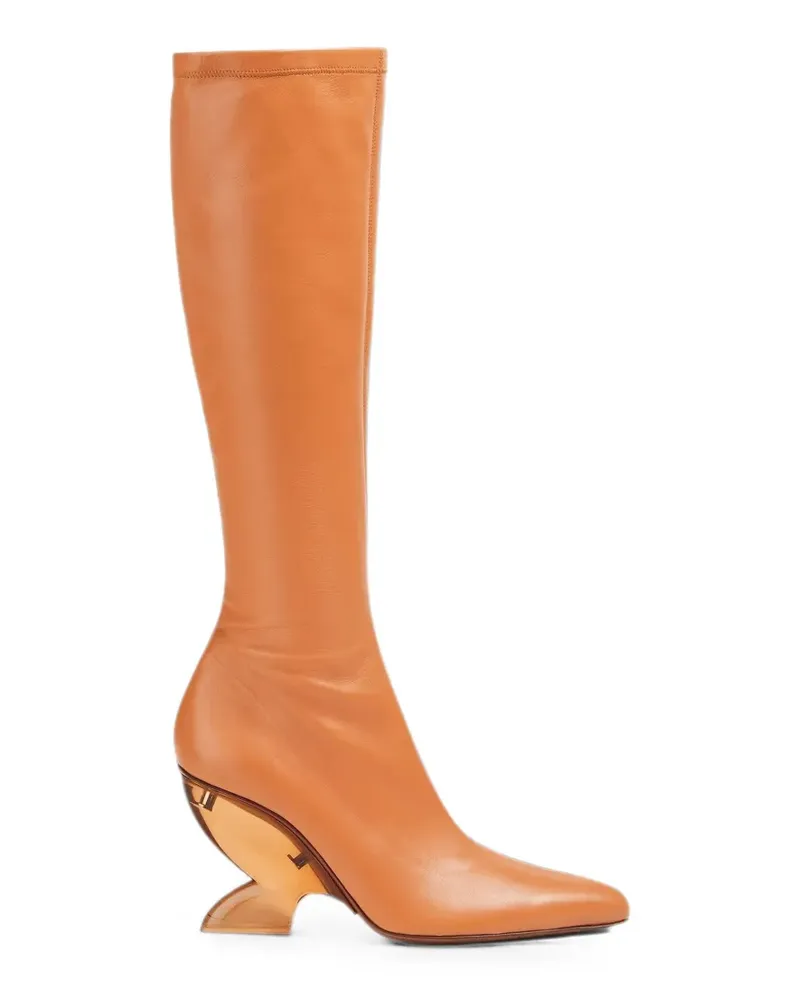 Zimmermann Kniehohe Stiefel mit Design-Absatz - Braun Braun
