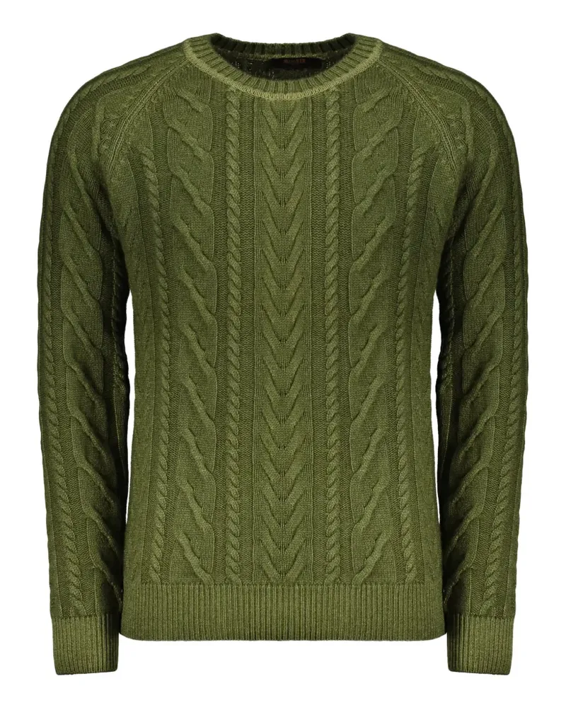 MOORER Kaschmirpullover mit Zopfmuster - Grün Grün